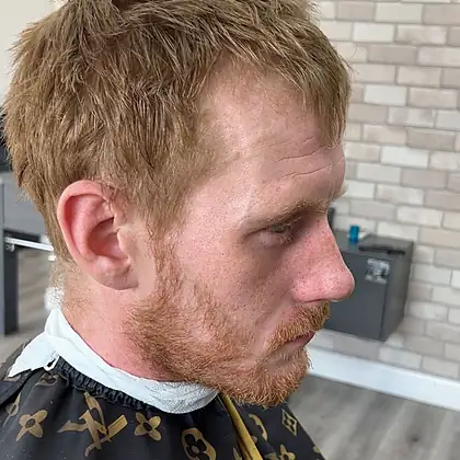Bald fade with crisp edges — skin fade specialist Leeds